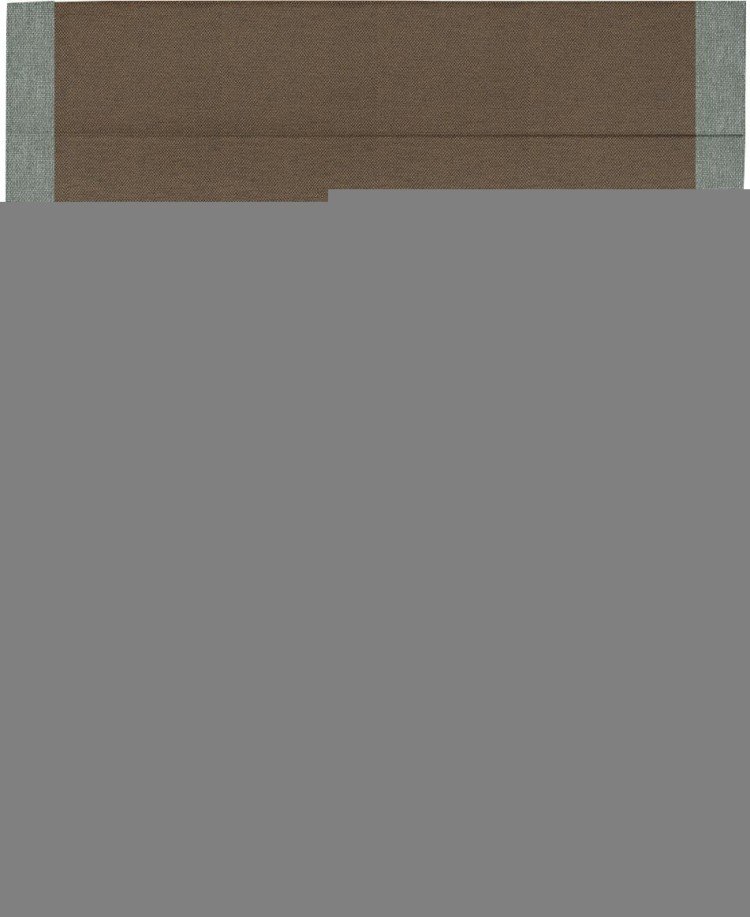 Римская штора «Кортин» с кантом Стрим Дуо, для проема, ткань лён димаут, тёмно-коричневый