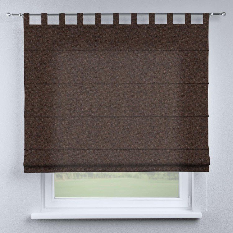 Римская штора на петлях «Кортин», ткань лён коричневый