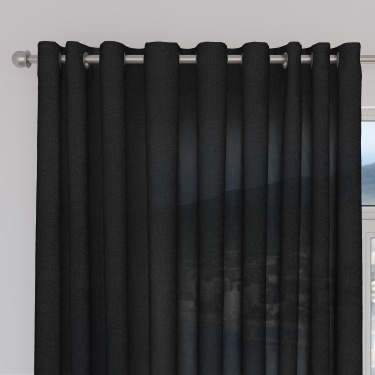 Комплект штор 2 шт, лён, цвет черный, размер от 45 см