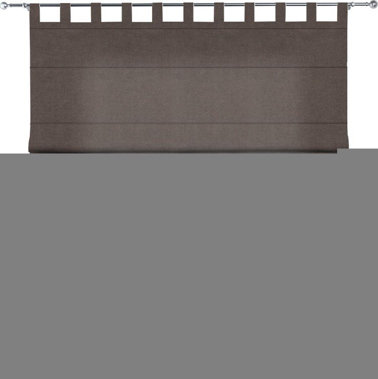 Римская штора на петлях «Кортин», ткань вельвет коричневый