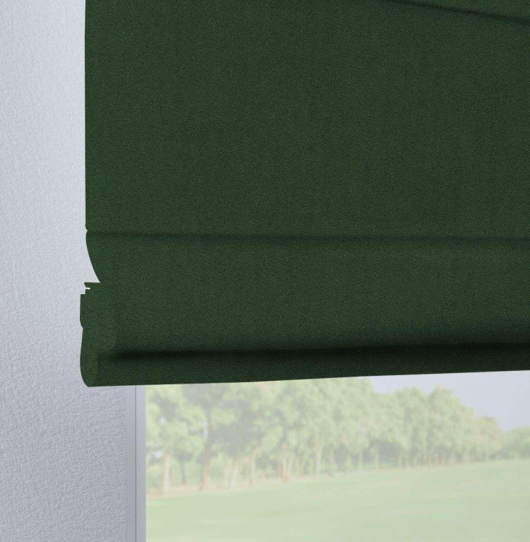 Римская штора на петлях «Кортин», ткань лён блэкаут, зелёный