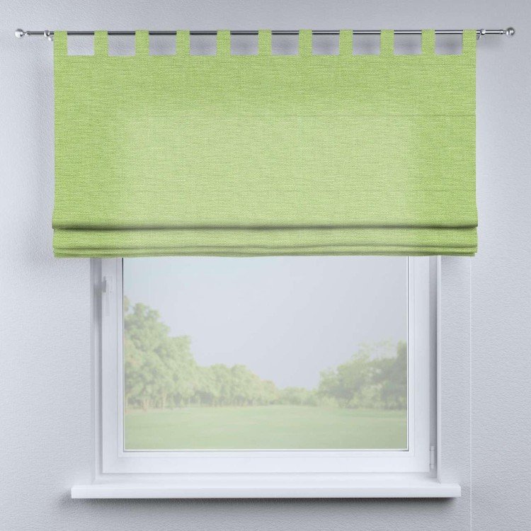 Римская штора на петлях «Кортин», ткань лён зеленый